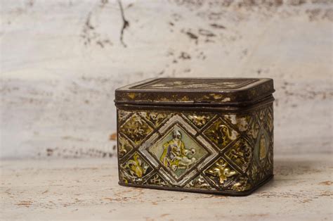 decorative metal box hinged lid|decorative storage containers with lids.